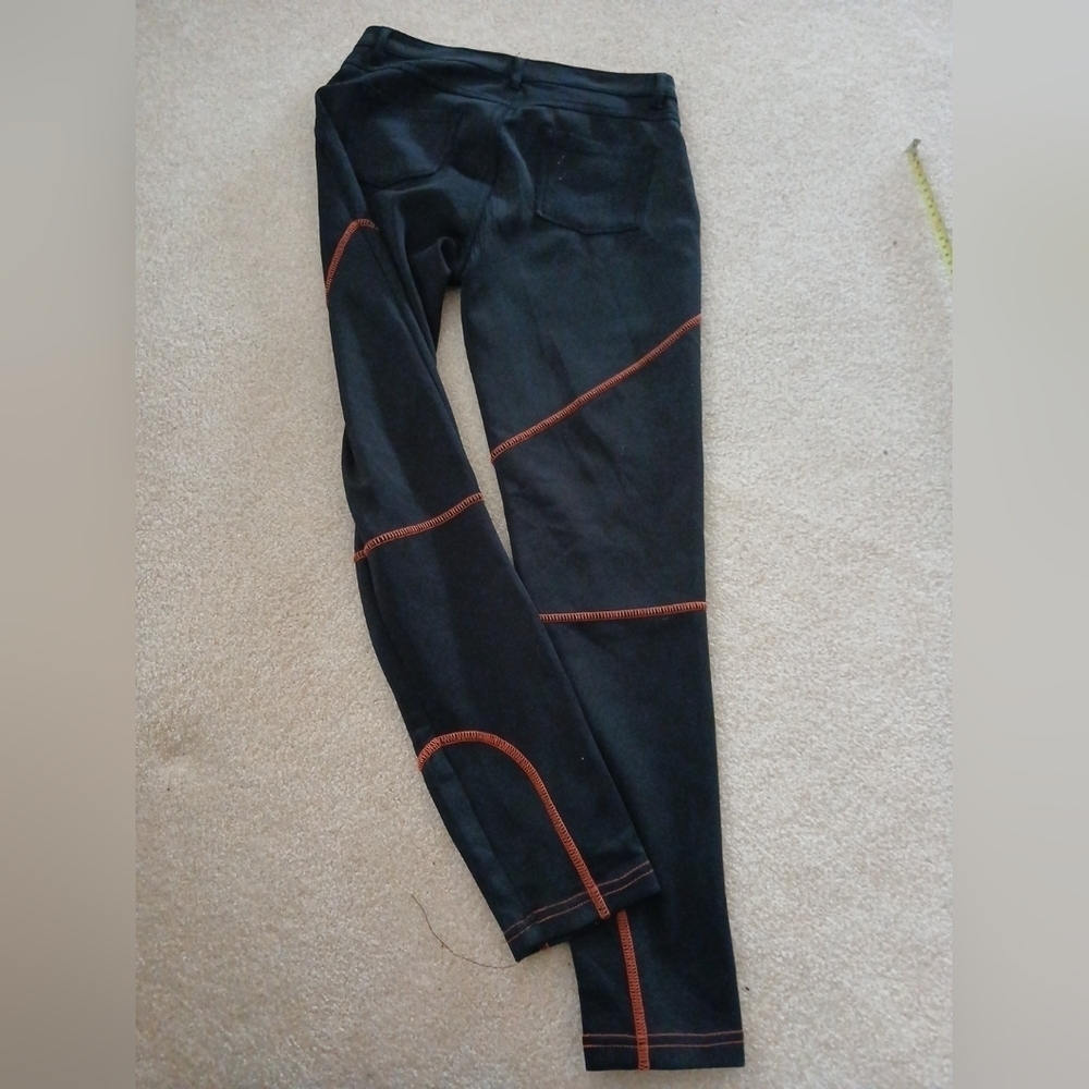 Like An Angel Girl's Black Elastic Back Belted Trouser Straight Leg Pants LG